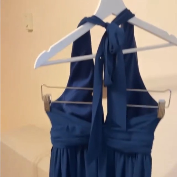 RARE Lulu's Stop and Stare Navy Blue Halter Maxi Dress - Picture 8 of 8